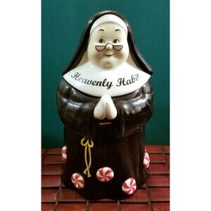 Heavenly Habit Cookie Jar Nun Sister Rare Peppermint Catholic WMG 2008 10.5"x6"
